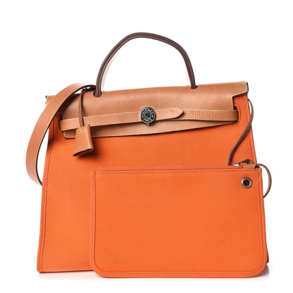 Hermes Vache Hunter Toile Herbag Zip 31 PM Orange 1 of 15