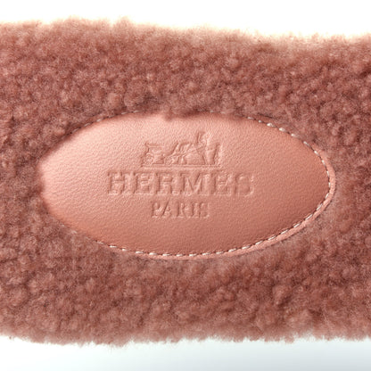 Hermes Woolskin Oran Sandals 37 Rose Aube 8 of 9