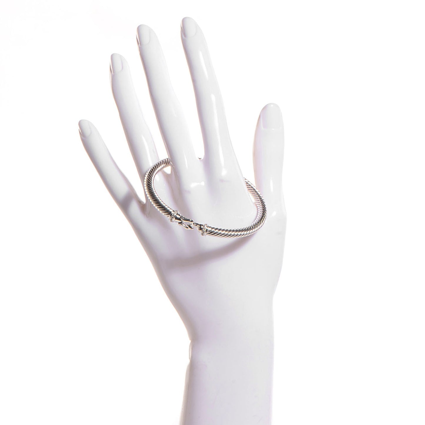Sterling Silver Diamond 5mm Cable Buckle Bracelet