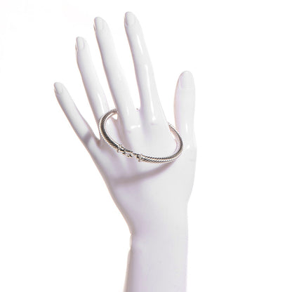 David Yurman Sterling Silver Diamond 5mm Cable Buckle Bracelet 2 of 6