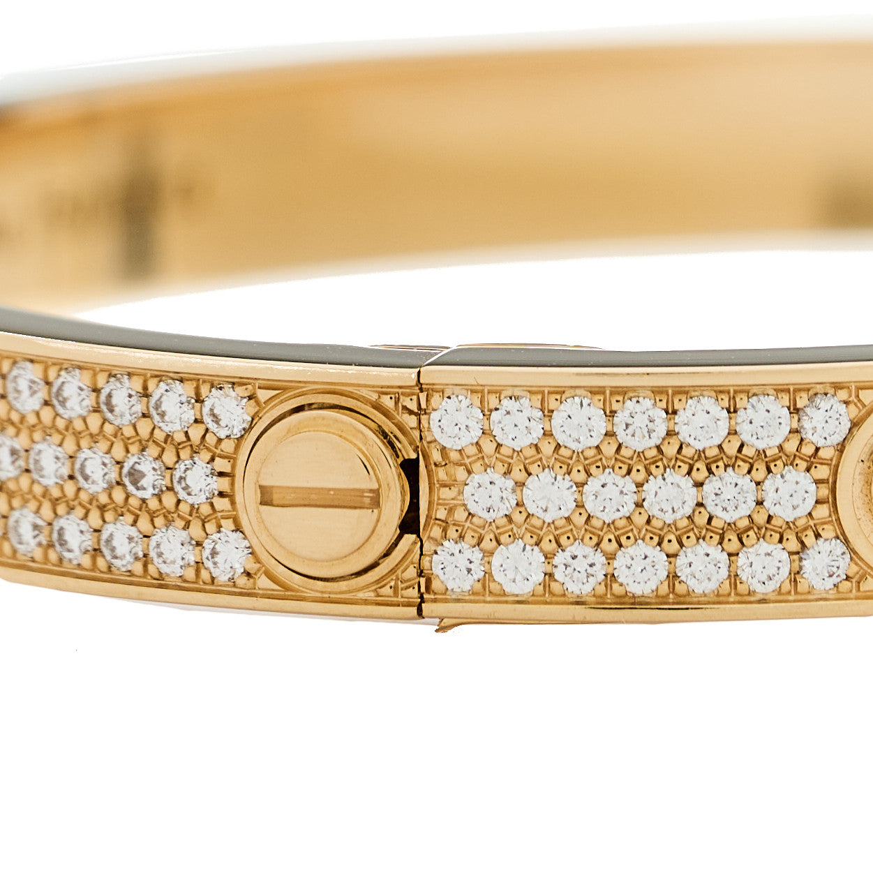 Cartier 18K Yellow Gold Diamond LOVE Paved Bracelet 18 4 of 9
