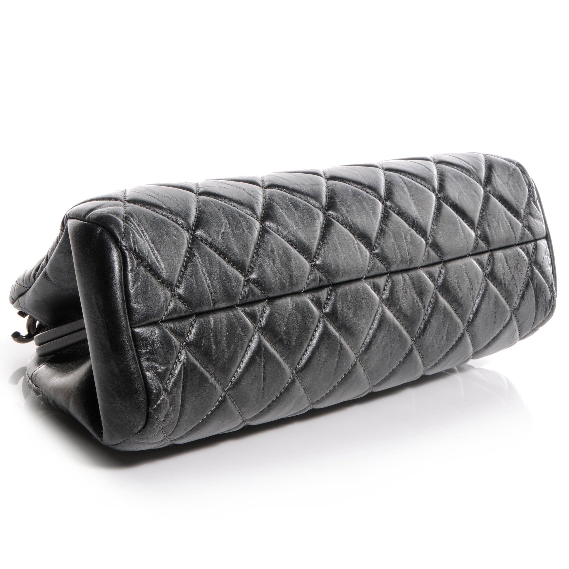 Chanel Aged Calfskin Medium Just Mademoiselle Metallic Grey 5 of 9