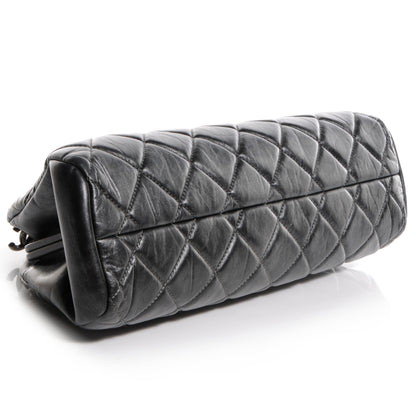 Chanel Aged Calfskin Medium Just Mademoiselle Metallic Grey 5 of 9