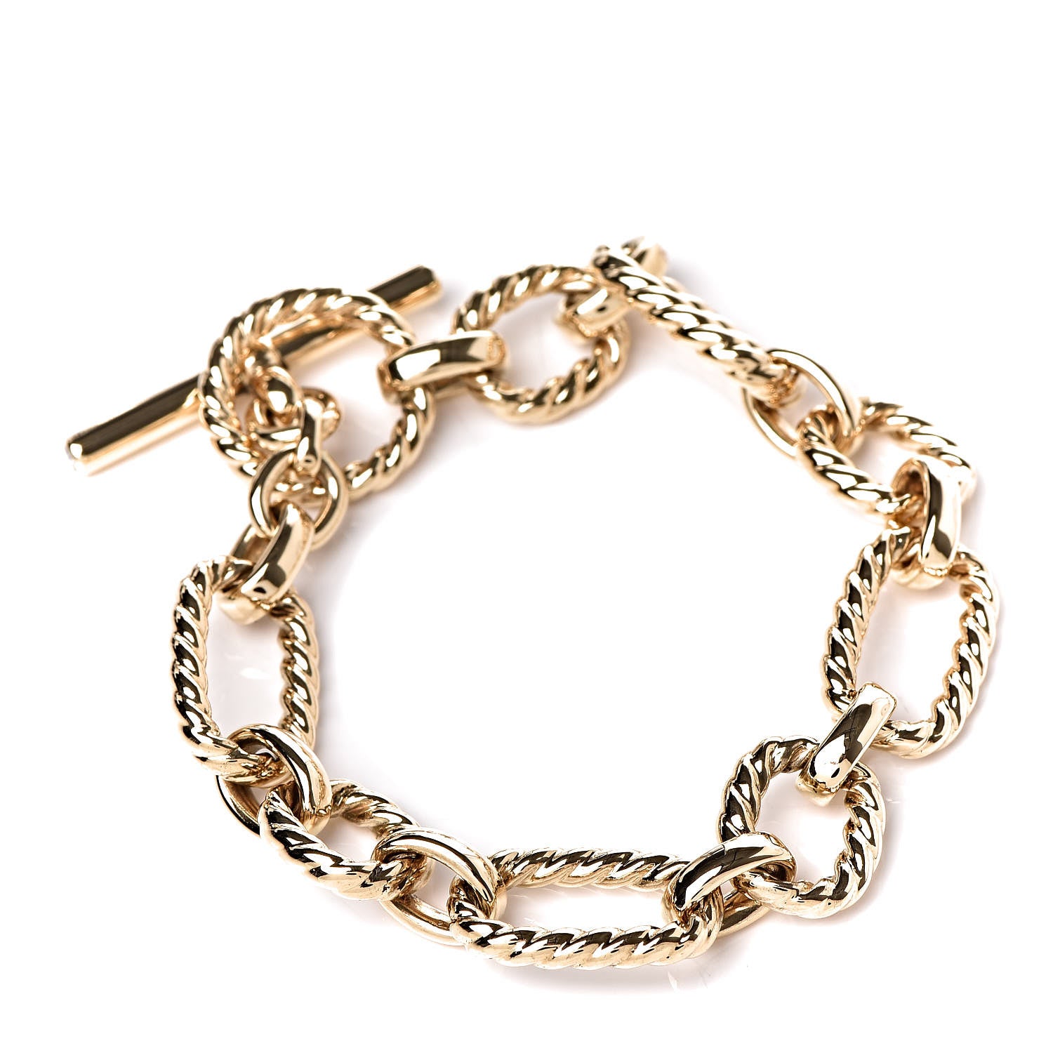 David Yurman 18K Yellow Gold Diamond 12.5mm Cushion Link Bracelet 1 of 5