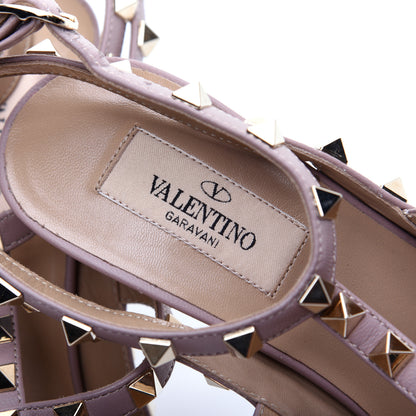 Valentino Garavani Calfskin Nappa Rockstud Ankle Strap 100mm Pumps 39 Grey Blue Poudre 8 of 16