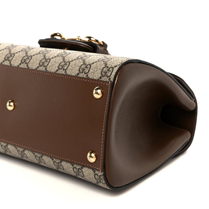 Gucci GG Supreme Monogram Calfskin Medium Horsebit 1955 Top Handle Bag Beige Ebony Brown Sugar 11 of 11
