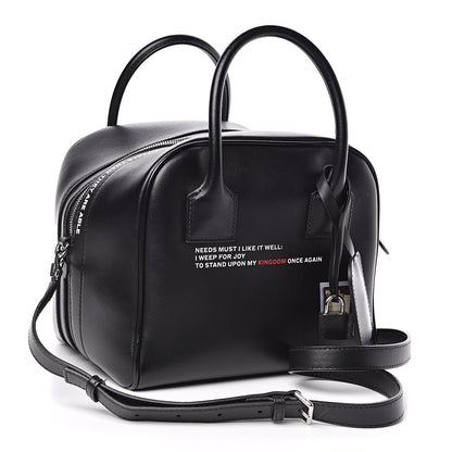 Burberry Smooth Calfskin Montage Print Small Cube Bowling Bag Black 3 of 12