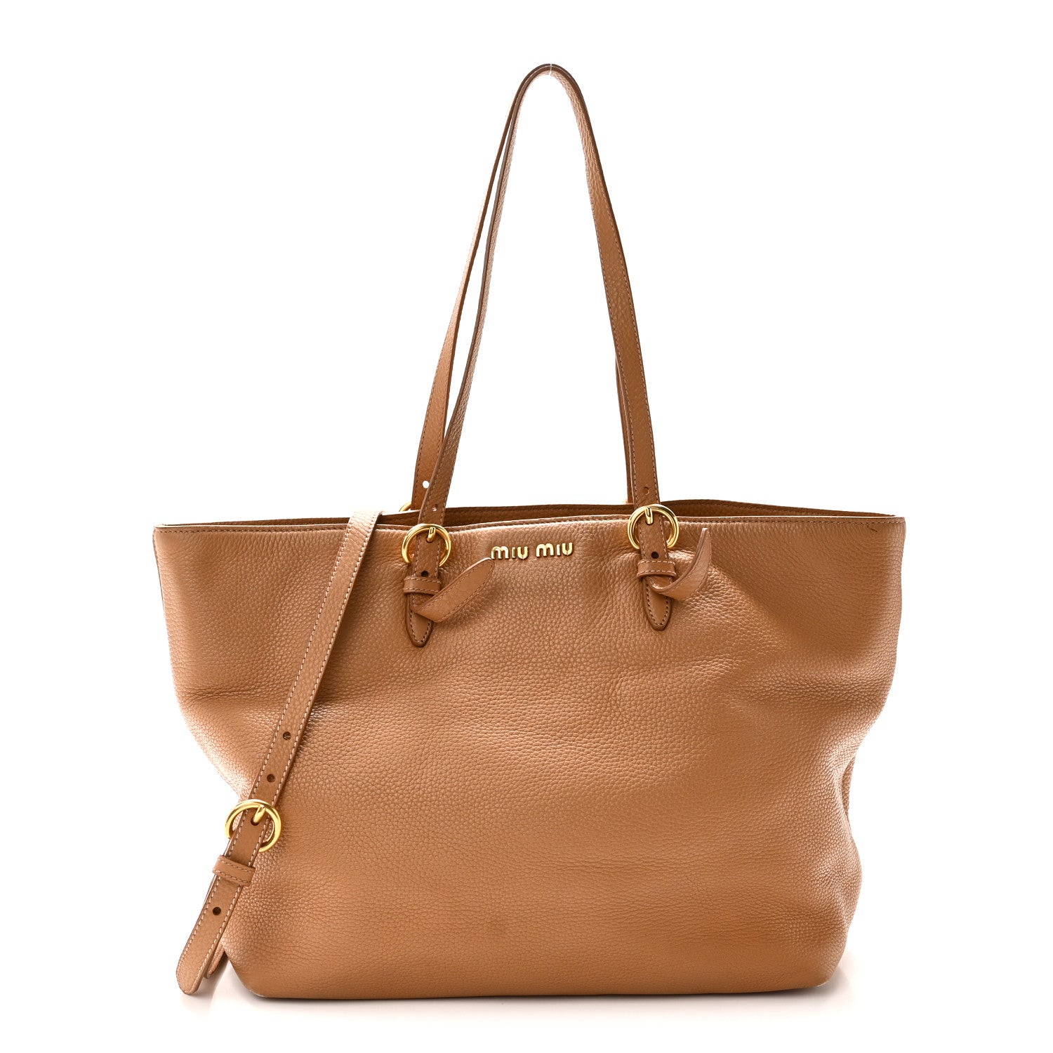 Miu Miu Vitello Daino Tote Naturale 1 of 9