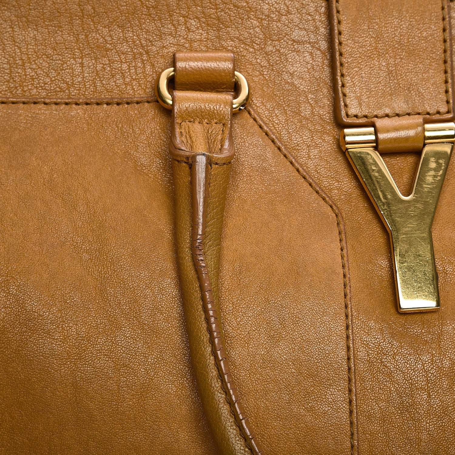 Saint Laurent Sheepskin Medium Cabas ChYc Mustard 14 of 16
