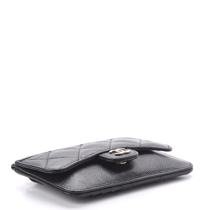 Chanel Caviar Quilted Flap Zip Card Holder Black 4 of 11