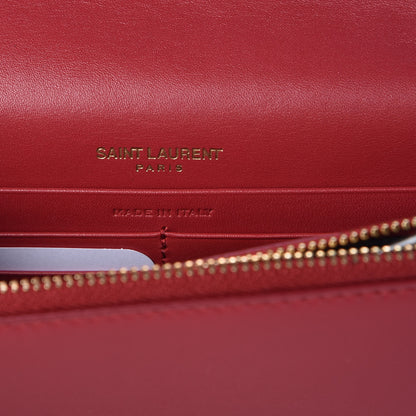 Saint Laurent Smooth Calfskin Classic Monogram Kate Tassel Chain Wallet New Lipstick 6 of 7