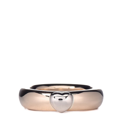 Tiffany 18K Yellow White Gold Heart Band Ring 48 4.5 1 of 6
