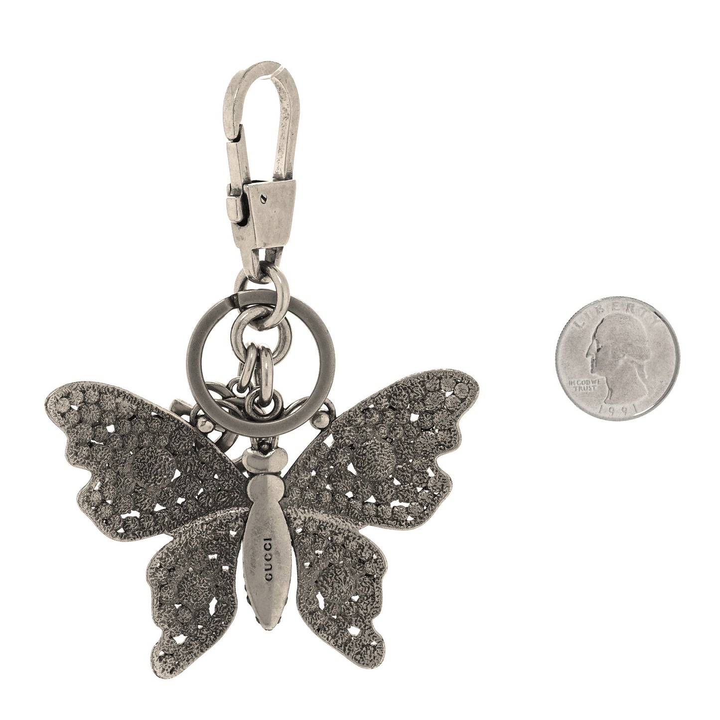Crystal Butterfly Charm Key Holder