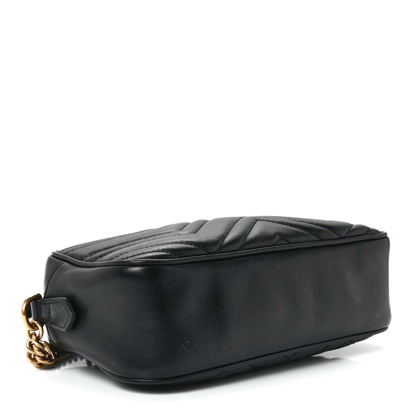 Calfskin Matelasse Small GG Marmont Chain Shoulder Bag Black