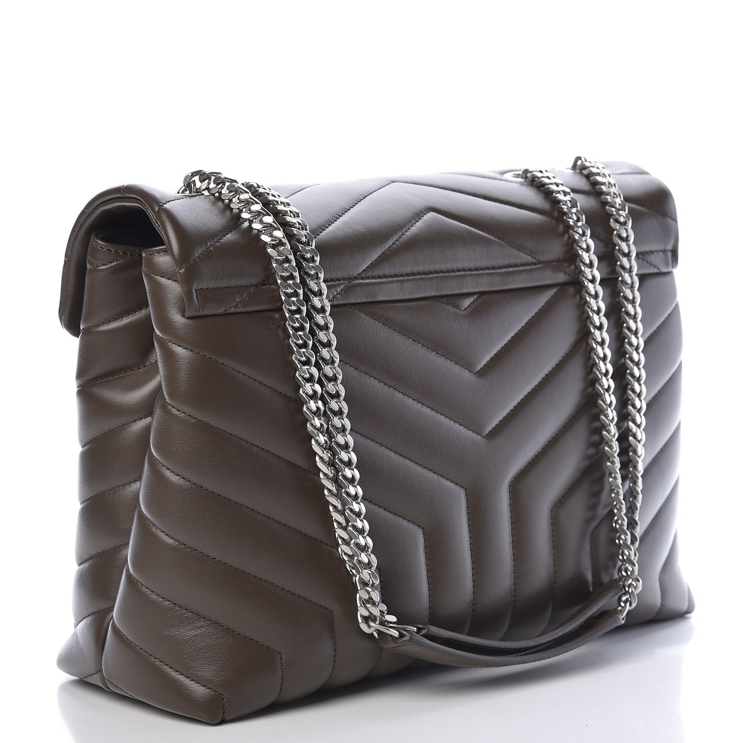 Calfskin Y Quilted Monogram Medium Loulou Chain Satchel Faggio