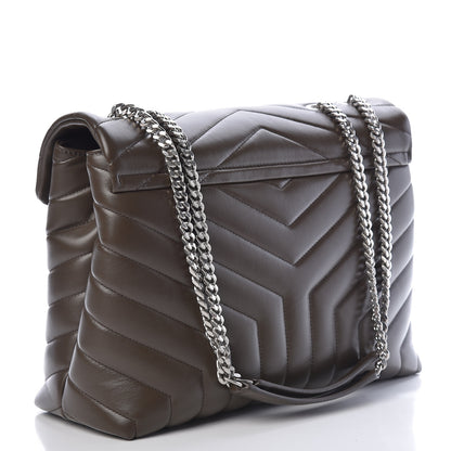 Saint Laurent Calfskin Y Quilted Monogram Medium Loulou Chain Satchel Faggio 3 of 11