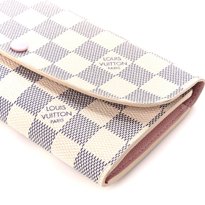 Louis Vuitton Damier Azur Emilie Wallet Rose Ballerine 10 of 11