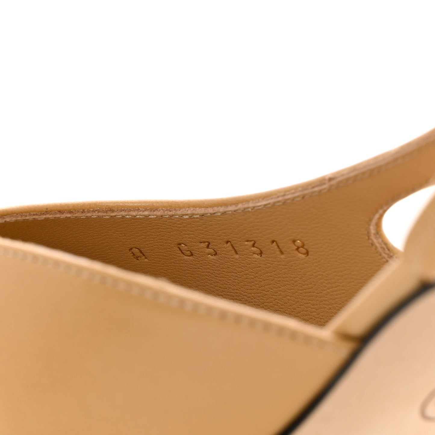 Goatskin Grosgrain Cap Toe CC Slingback Pumps 38.5 Beige Black