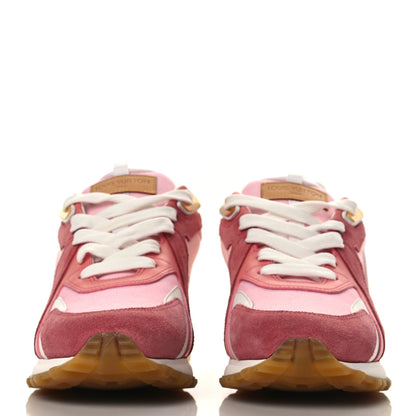 Louis Vuitton Suede Calfskin Run Away Sneakers 38.5 Pink 2 of 9