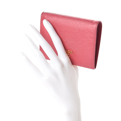 Prada Vitello Move Bi-Fold Wallet Ibisco 2 of 6
