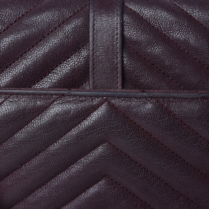 Saint Laurent Sheepskin Matelasse Chevron Monogram Medium College Bag Amaranto 19 of 25