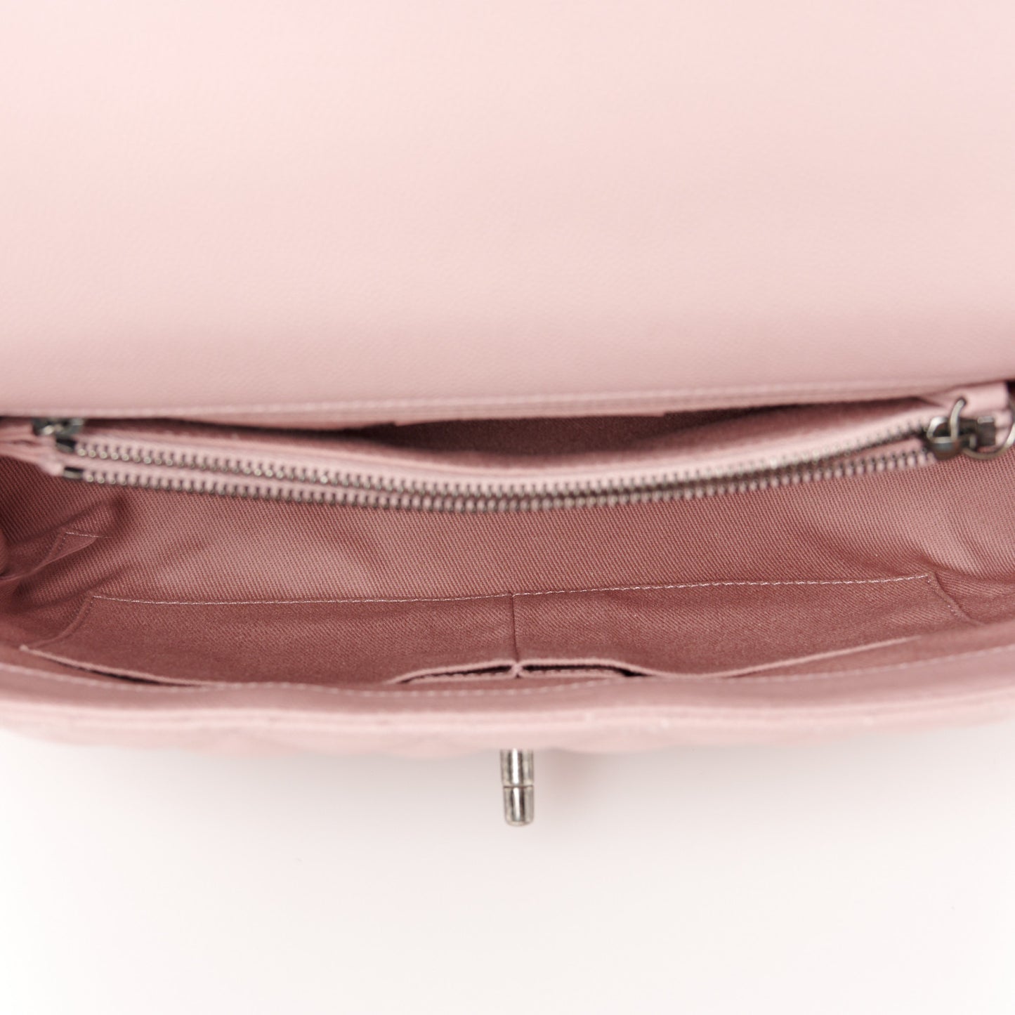 Caviar Quilted Small Coco Handle Flap Light Pink