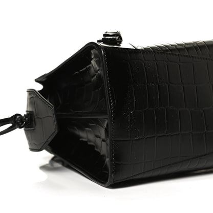 Balenciaga Semi Shiny Calfskin Crocodile Embossed Neo Classic Black Hardware S City Black 10 of 11