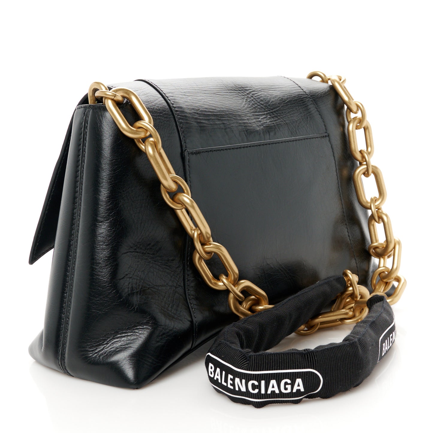 Paper Calfskin S Downtown Chain Shoulder Bag Black
