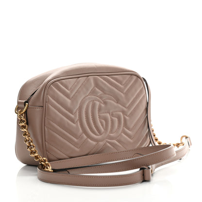 Gucci Calfskin Matelasse Small GG Marmont Chain Shoulder Bag Porcelain Rose 3 of 12