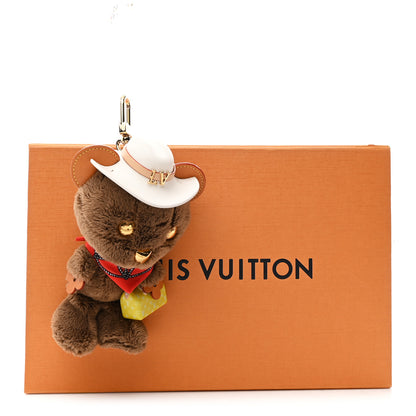 Louis Vuitton Faux Fur LV Louis Bear Western Bag Charm Key Holder Red 4 of 4
