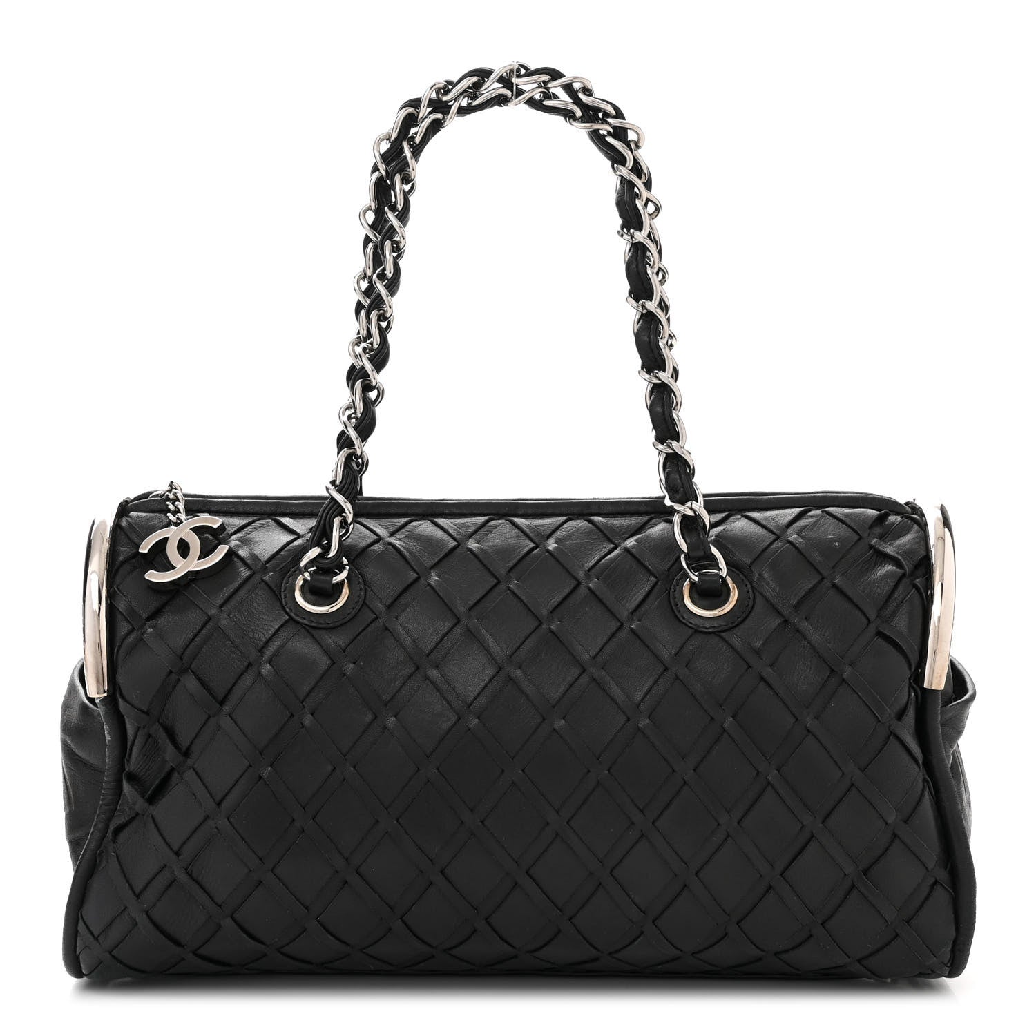 Chanel Lambskin Woven Medium Ultimate Soft Sombrero Bag Black 1 of 12