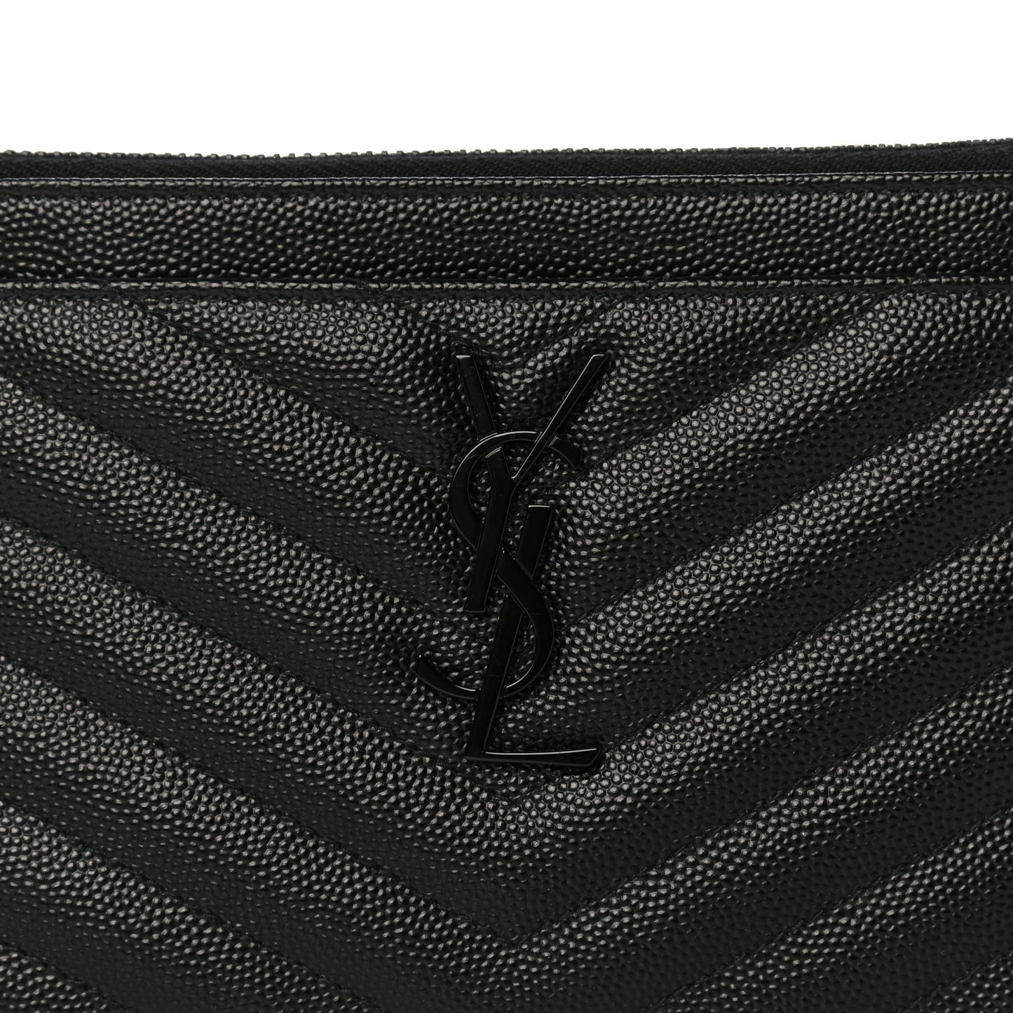 Grain De Poudre Chevron Monogram Bill Pouch Black