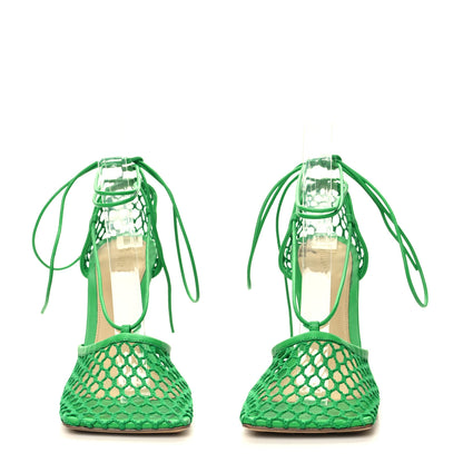 Bottega Veneta Mesh Nappa Stretch Ankle Tie 90mm Sandals 37 Grass 2 of 10