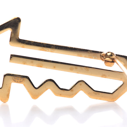 Chanel Crystal CC Key Brooch Black Gold 6 of 7