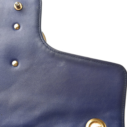 Gucci Velvet Matelasse Medium GG Marmont Shoulder Bag Cobalt Blue 15 of 23