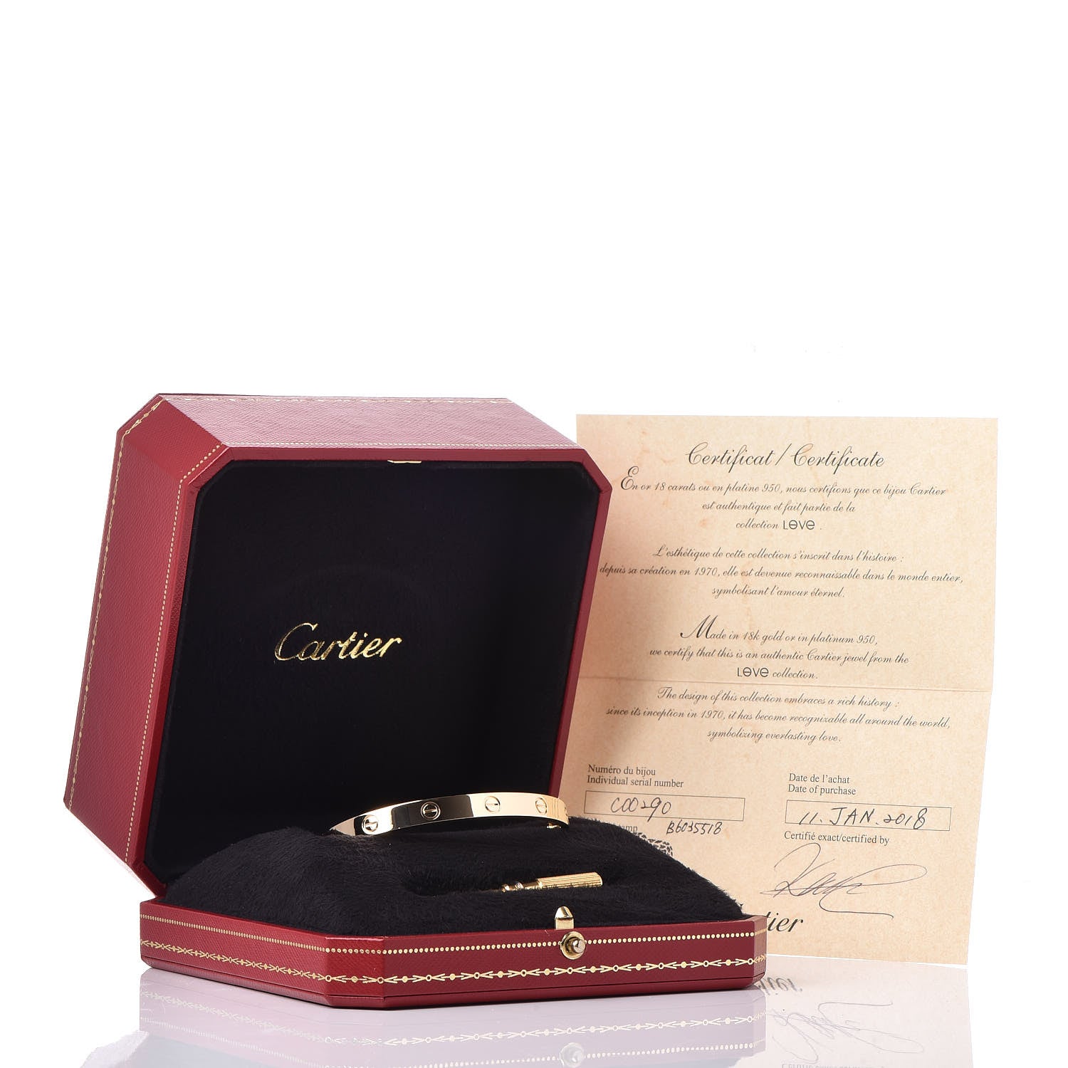 Cartier 18K Yellow Gold LOVE Bracelet 18 7 of 7