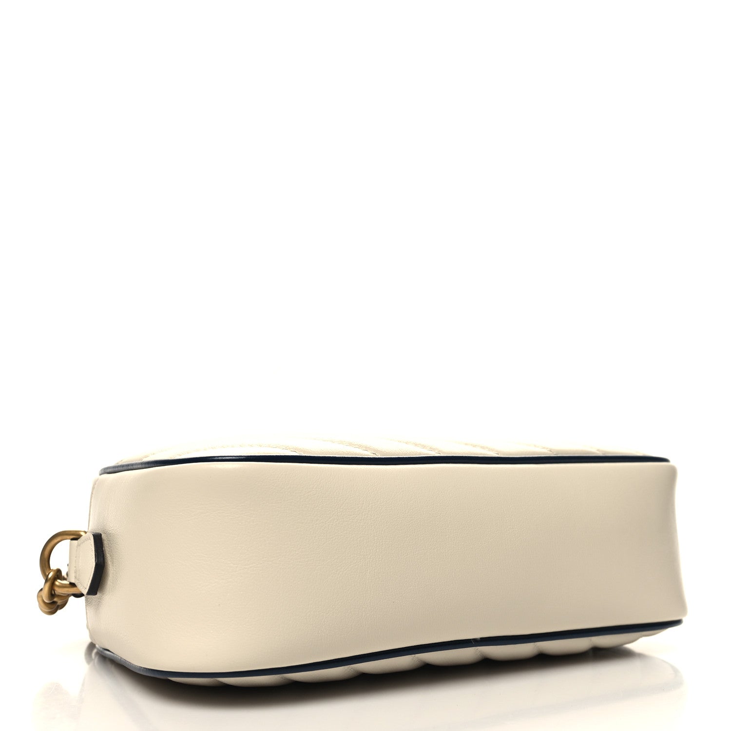 Gucci Vintage Effect Calfskin Matelasse Diagonal Small Torchon GG Marmont Chain Shoulder Bag Mystic White Blue Agata 4 of 11