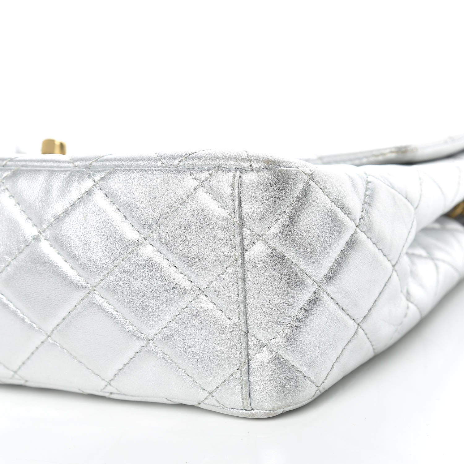 Chanel Metallic Lambskin Quilted Maxi Single Flap Silver 7 of 27
