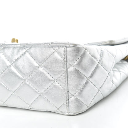 Chanel Metallic Lambskin Quilted Maxi Single Flap Silver 7 of 27