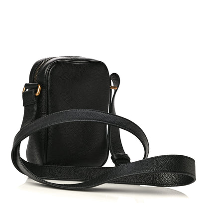 Gucci Grained Calfskin Mini Logo Messenger Bag Black 3 of 13