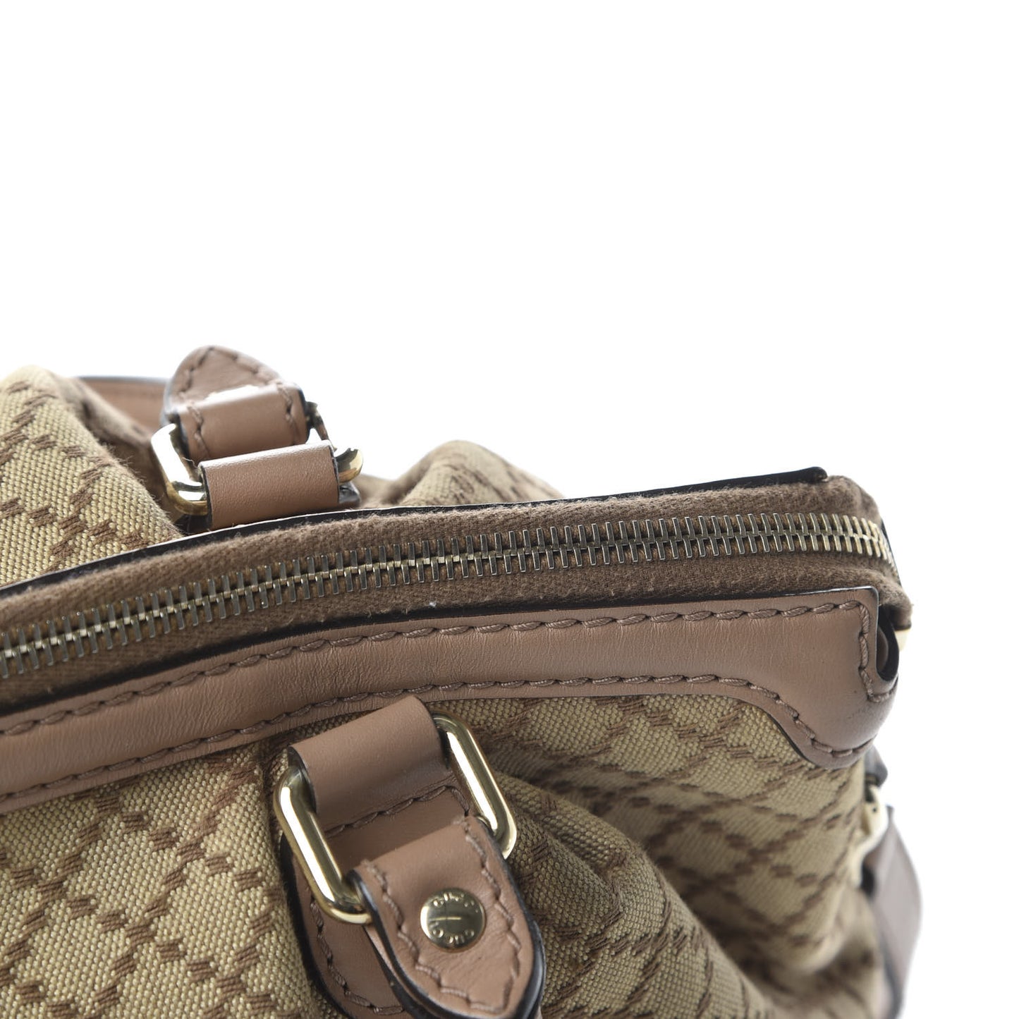 Diamante Medium Sukey Top Handle Bag Beige Pink