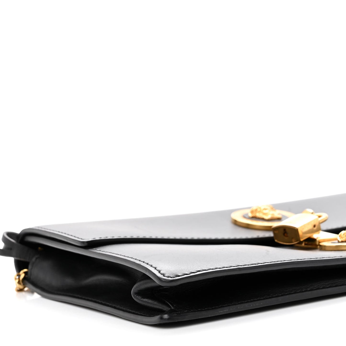 Nappa Medusa Chain Clutch Black