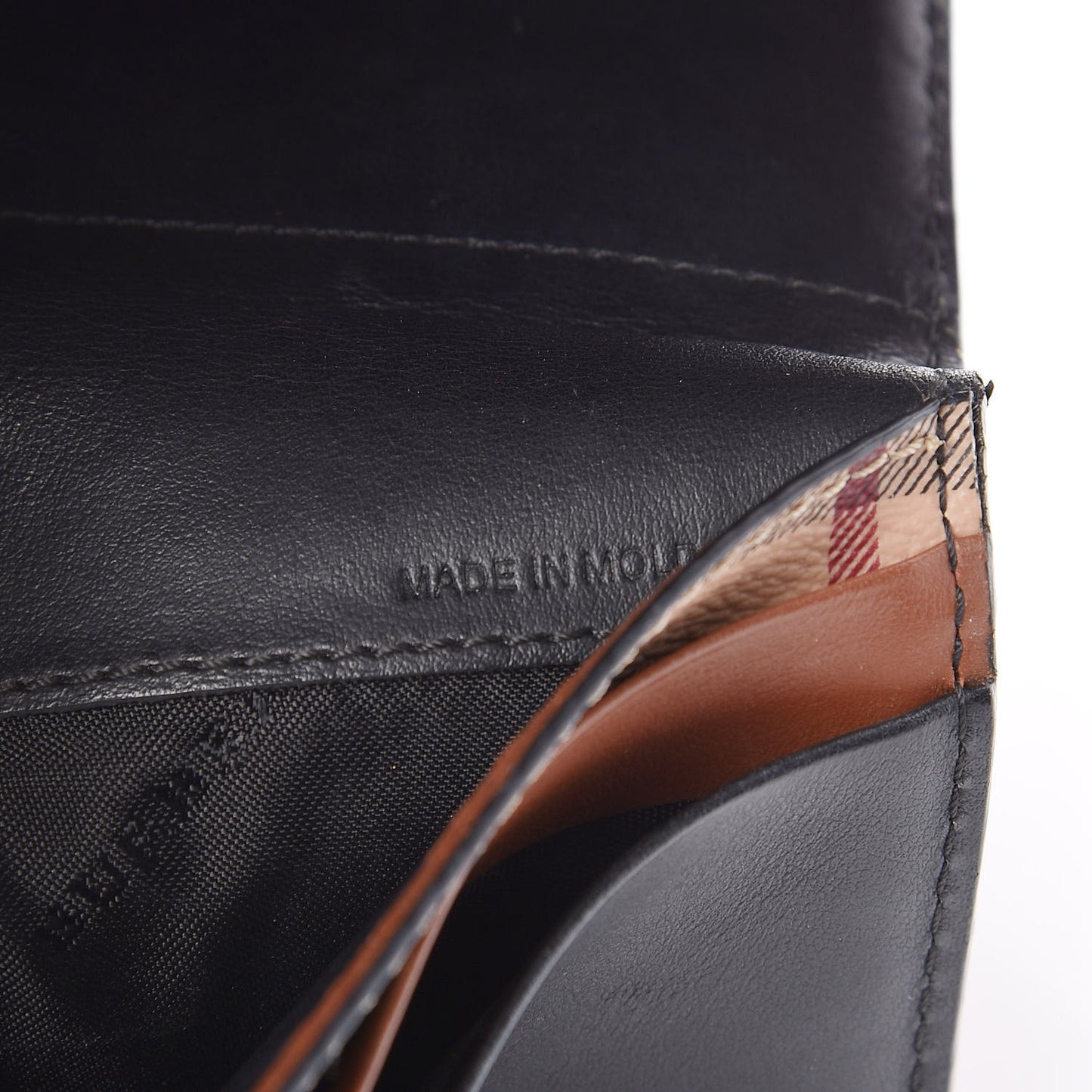 Grainy Calfskin Tri-Fold Wallet Tan