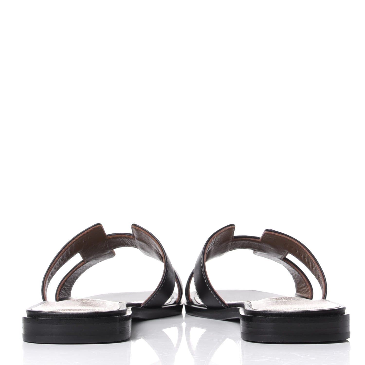 Hermes Box Calfskin Oran Sandals 35.5 Black 6 of 11