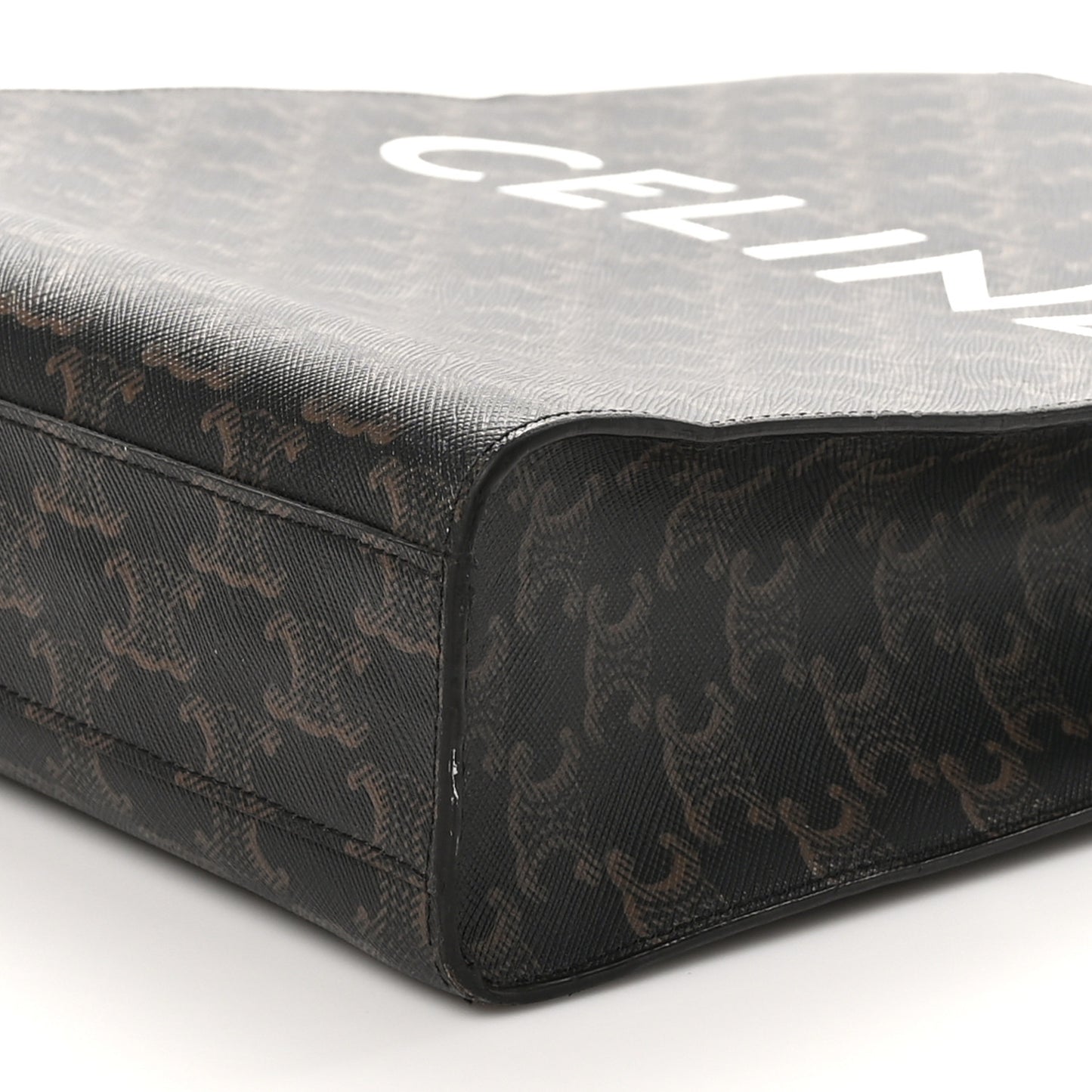 Triomphe Canvas Calfskin Small Vertical Cabas Tan