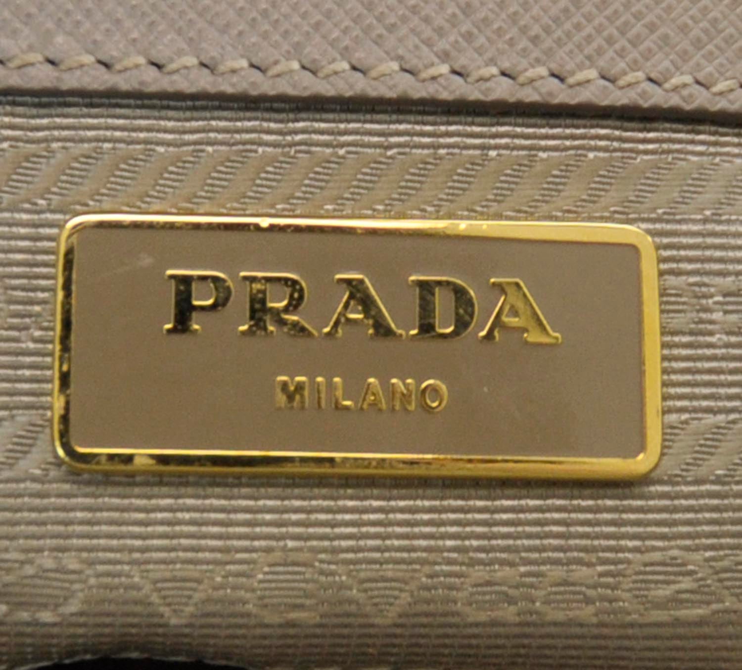 Prada Saffiano Lux Double Zip Tote Pomice 9 of 11