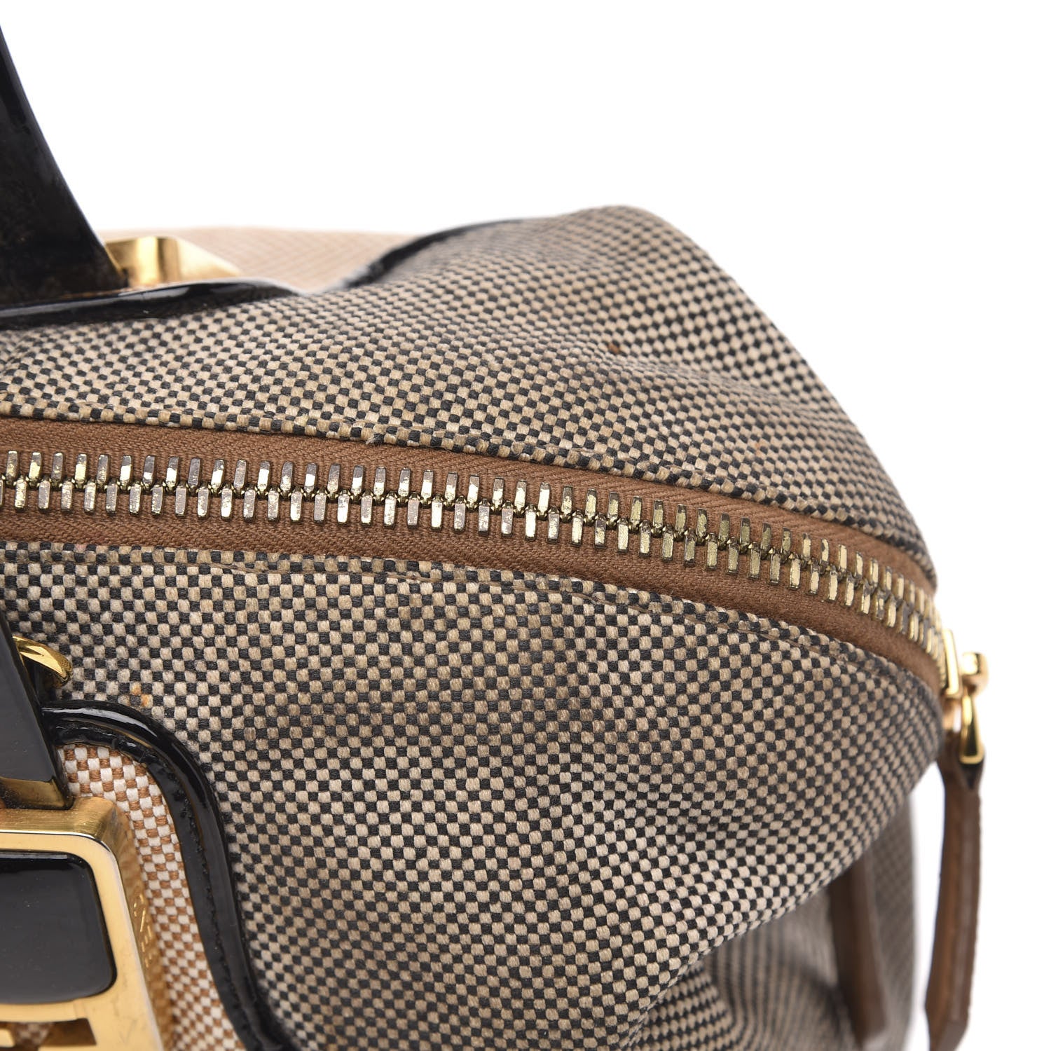 Fendi Canvas Colorblock Small Chameleon Tote Natural 17 of 19