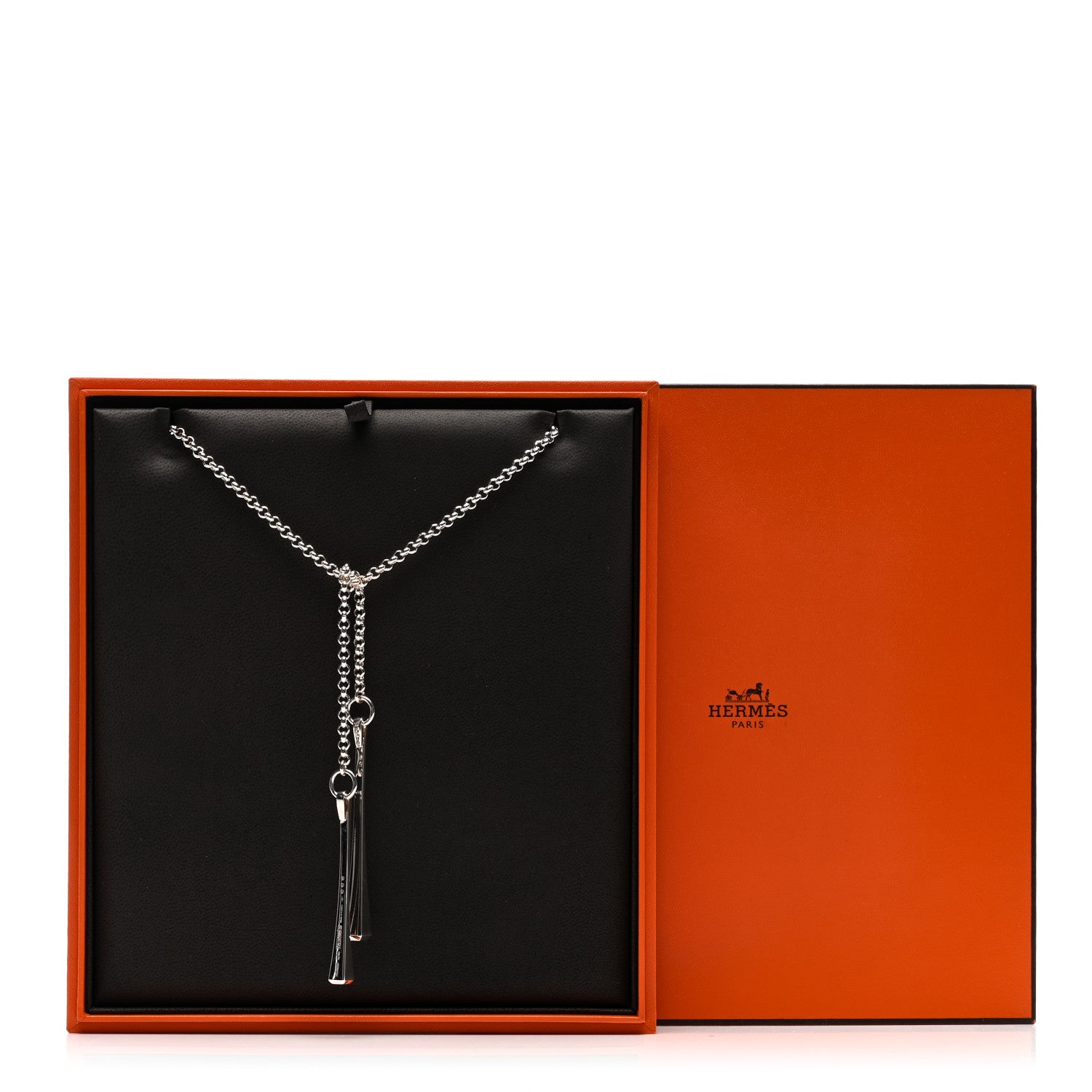 Hermes Sterling Silver Clou de Forge Lariat Necklace 5 of 5
