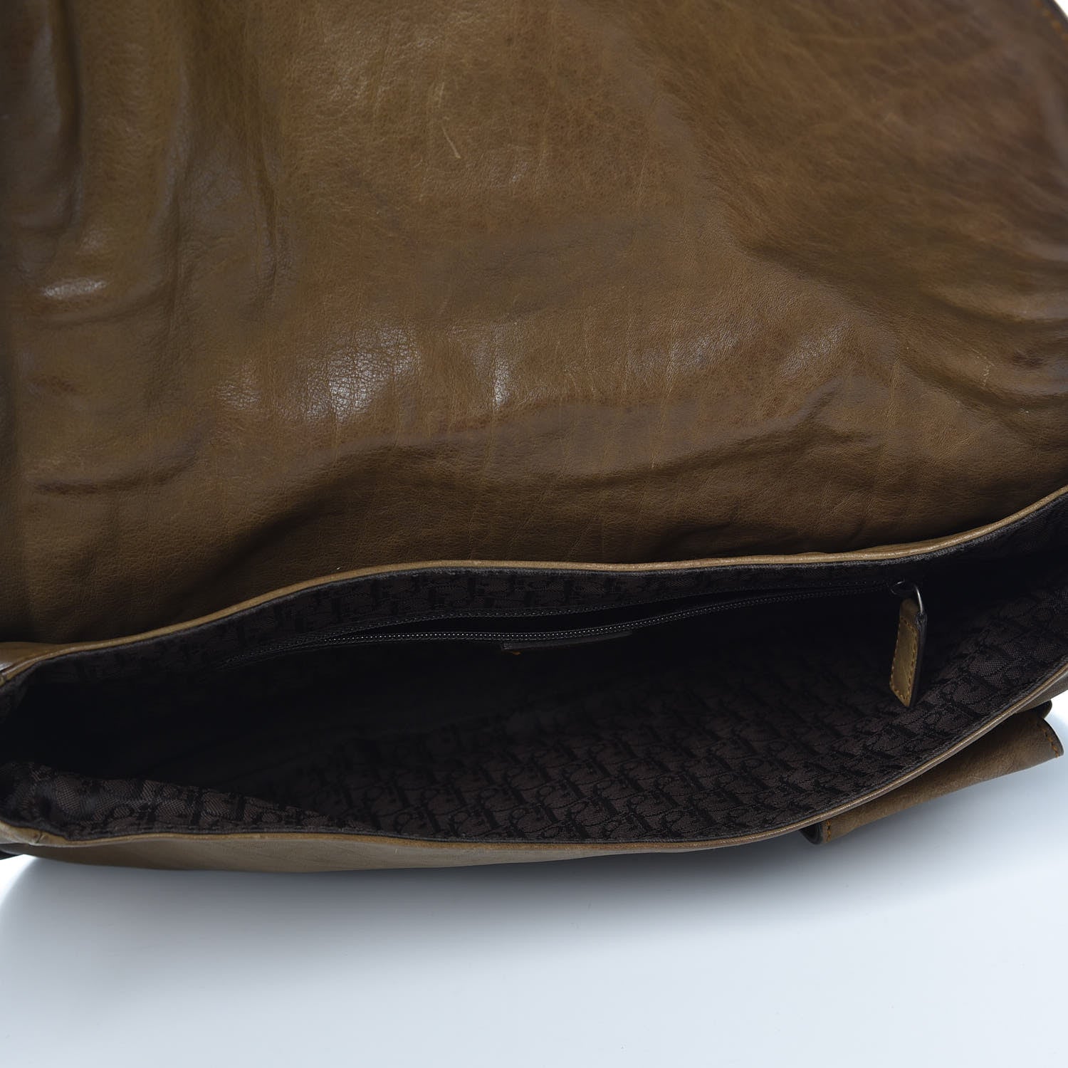 Christian Dior Calfskin Medium Gaucho Double Saddle Bag Green 5 of 16