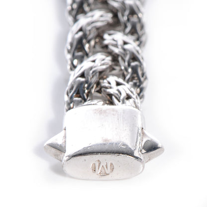 John Hardy Sterling Silver Pave Diamonds Classic Chain Braided Bracelet Small 4 of 5